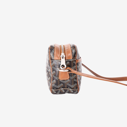 Goyard Cap-Vert PM Bag in Brown Goyardine Canvas with Silver Hardware