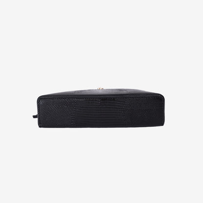 Chanel 26A Vanity Bag in Black Lizard Leather with Gold Hardware