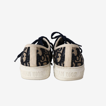 Dior Walk’n’Dior Low-Top Sneakers in Deep Blue Dior Oblique Embroidered Cotton (EU 38.5)