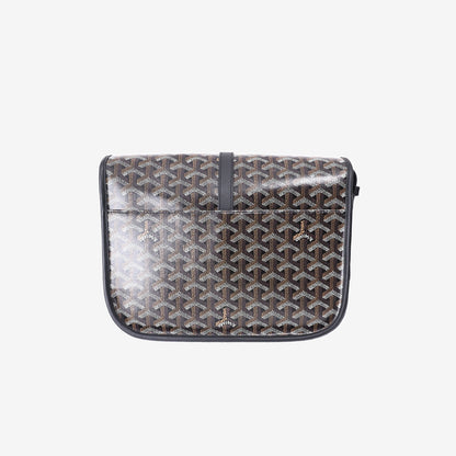 Goyard Belvédère Messenger Bag in Black Chevron Monogram Canvas with Silver Hardware