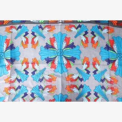 Chrome Hearts Multi Color Cross Silk Scarf in Medium Grey Multicolour Silk