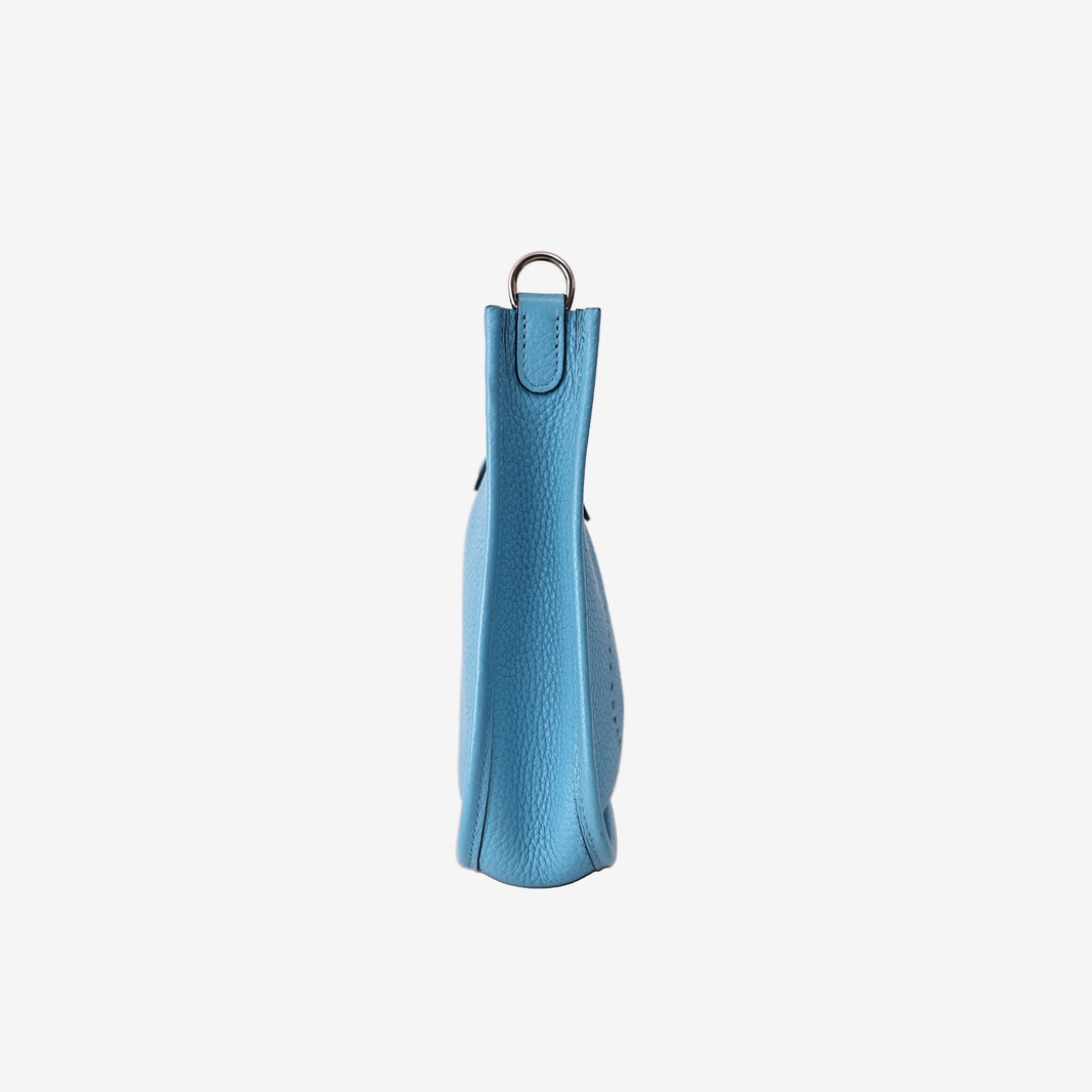 Hermès Evelyne 16 in Light Blue Clemence Leather with Palladium-Plated Hardware