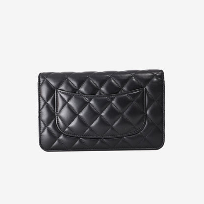 Chanel Wallet on Chain in Black Lambskin Leather with Gold Hardware