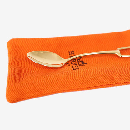 Hermès Grand Attelage Mocha Spoon in Gold-Plated Metal detail view