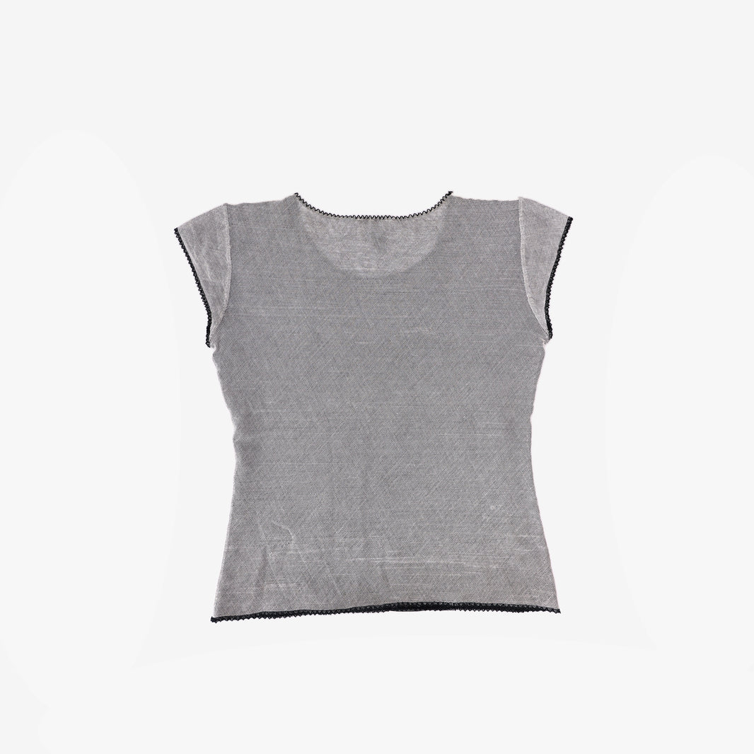 Chanel Mesh Top in Black Cotton (Size 38)