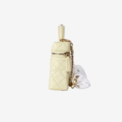 Chanel Vanity Bag in Lemon Yellow Caviar Leather with Gold Hardware