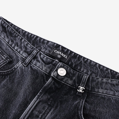 Chanel SS26 Denim Jeans in Black Cotton (Size 40) (Contact to Enquire)
