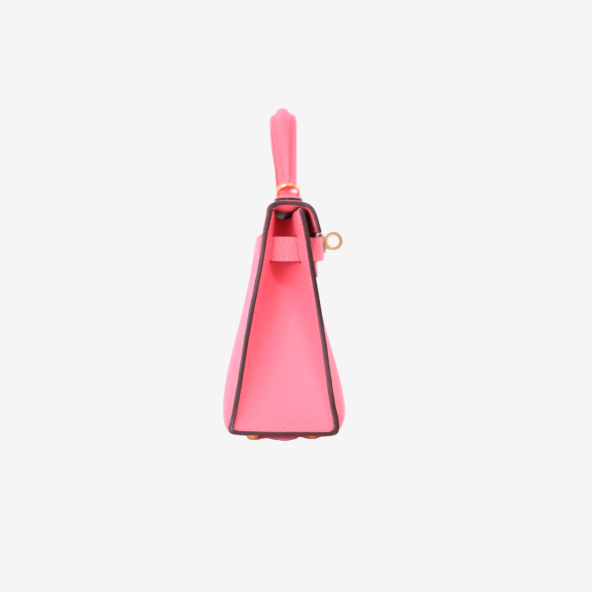 Hermès Mini Kelly 20 in Rose Azalée Epsom Leather with Gold Hardware side view