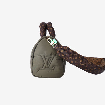 Louis Vuitton Pillow Speedy 25 Bag in Khaki Green Nylon with Gold Hardware