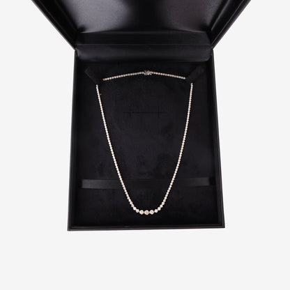 JR ISETAN Diamond Tennis Necklace in 18K White Gold