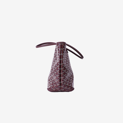 Goyard Saint Louis PM Tote in Burgundy Goyardine Canvas with Silver Hardware
