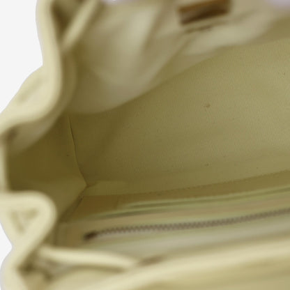 Chanel Urban Spirit Mini Backpack in Light Yellow Caviar Leather with Silver Hardware interior view