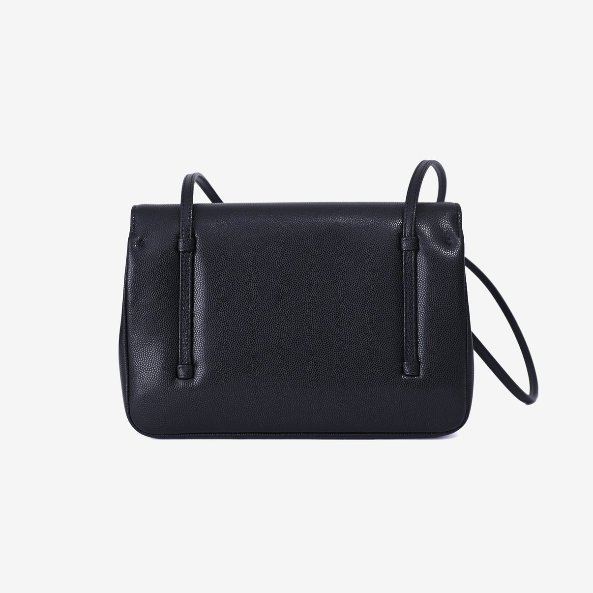 Chanel 26P Preppy Flap Small Bag in Black Calfskin Leather with Gold Hardware back view
