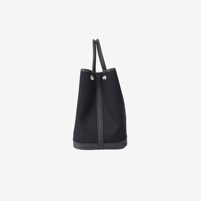 Hermès Garden Party 30 in Noir Toile with Palladium Hardware