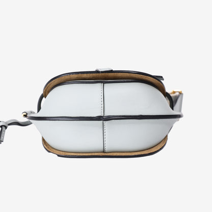 Loewe Gate Dual Mini Bag in Blue Calfskin Leather with Gold Hardware