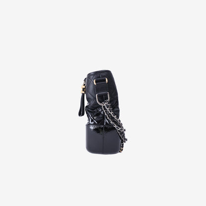 Chanel Gabrielle Medium Hobo Shoulder Bag in Lambskin/Patent Leather with Mixed Hardware
