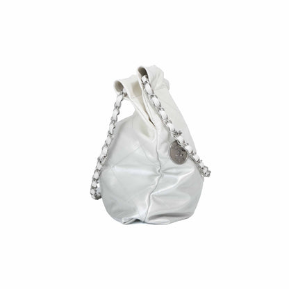 Chanel 22 Bag in White Calfskin Leather with Palladium Hardware (Contact to Enquire)