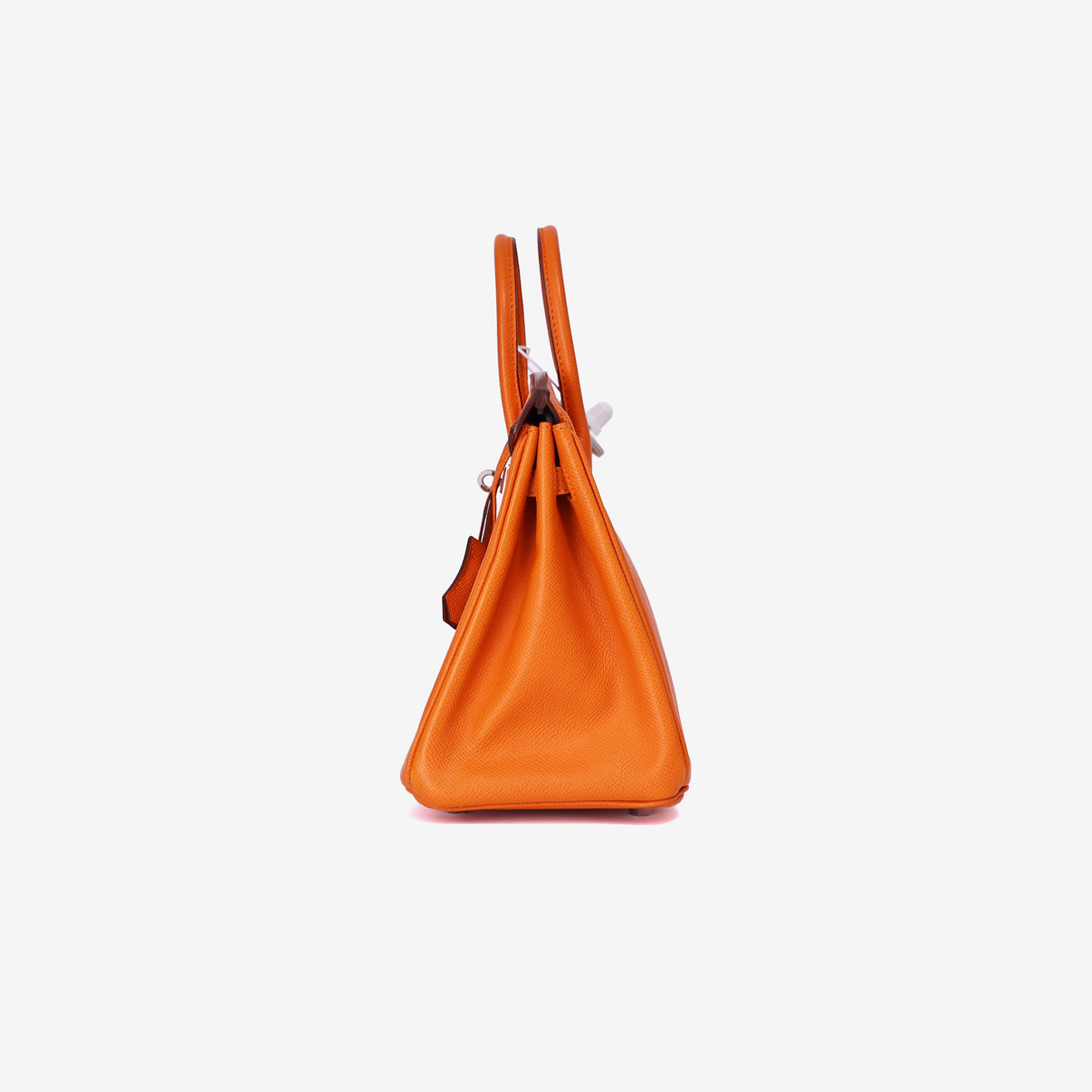 Hermès Birkin 25 in Orange Epsom Leather with Palladium Hardware side view