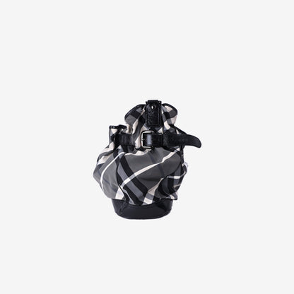 Burberry Medium Walden Bag in Black/White Check Nylon/Patent Leather