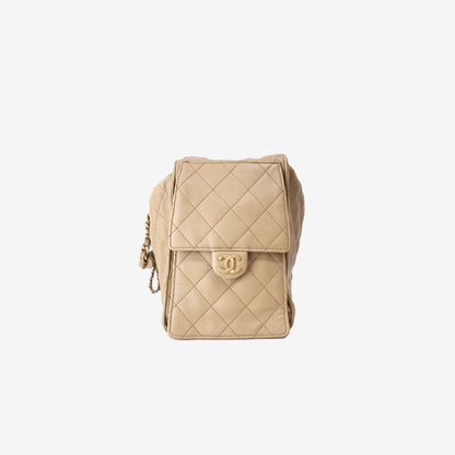 Chanel 25 Medium Hobo Bag in Camel Caviar Leather with Gold Hardware