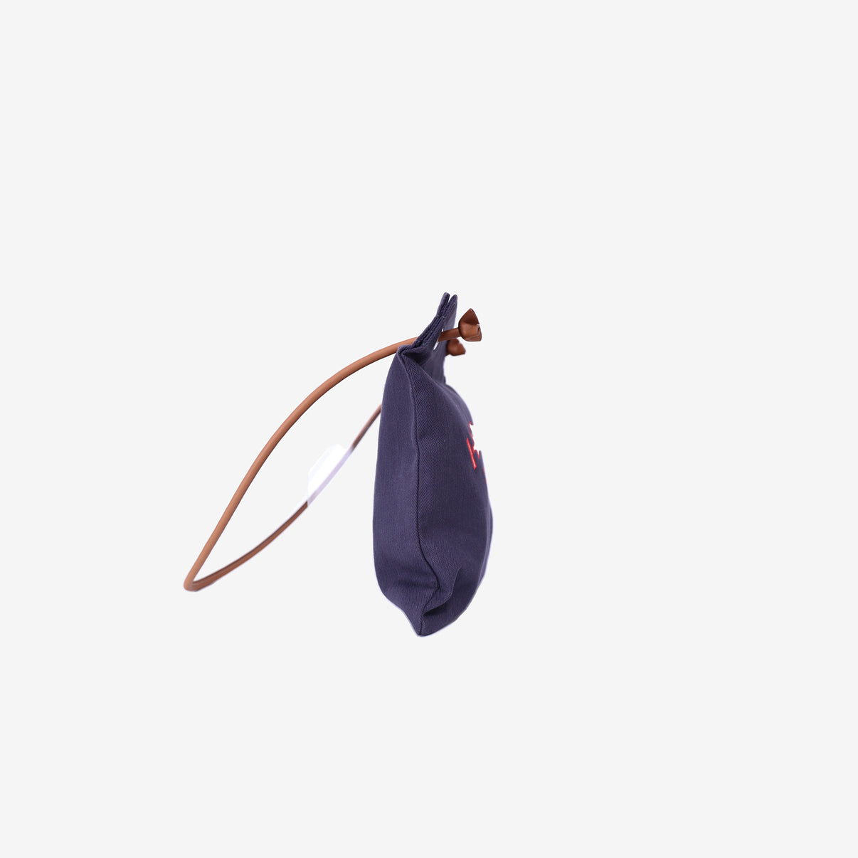 Hermès Alline Grooming Bag in Bleu Indigo/Gold Canvas Leather side view