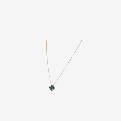 Van Cleef & Arpels Vintage Alhambra Pendant in Yellow Gold & Green Malachite