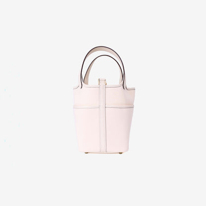 Hermès Picotin Cargo in Nata Swift Leather with Toile Canvas with Gold Hardware back view