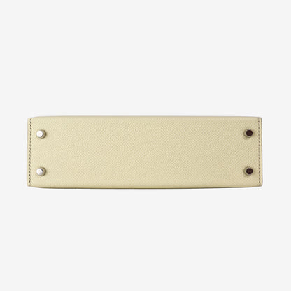 Hermès Mini Kelly 20 in Jaune Milton Epsom Leather with Palladium-Plated Hardware