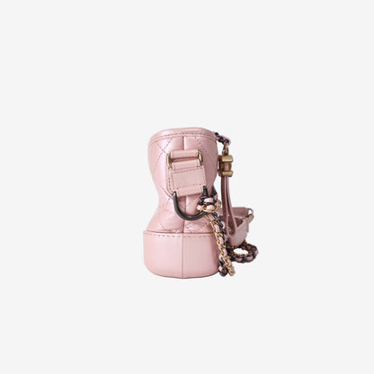 Chanel Gabrielle Small Hobo Bag in Pink Calfskin Leather with Gold Hardware