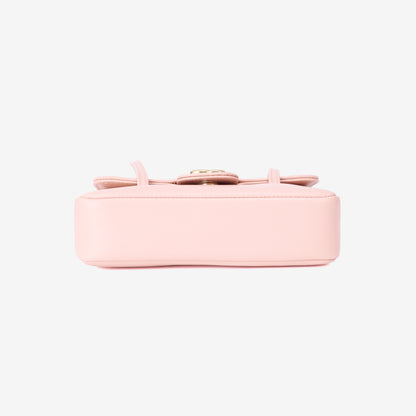 Chanel 26P Preppy Flap Mini Bag in Light Pink Calfskin Leather with Gold Hardware bottom view