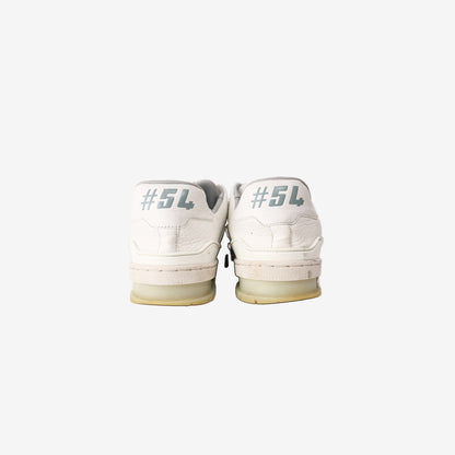 Louis Vuitton LV Trainer Sneaker in White Smooth/Grained Calfskin Leather (EU 38.5)