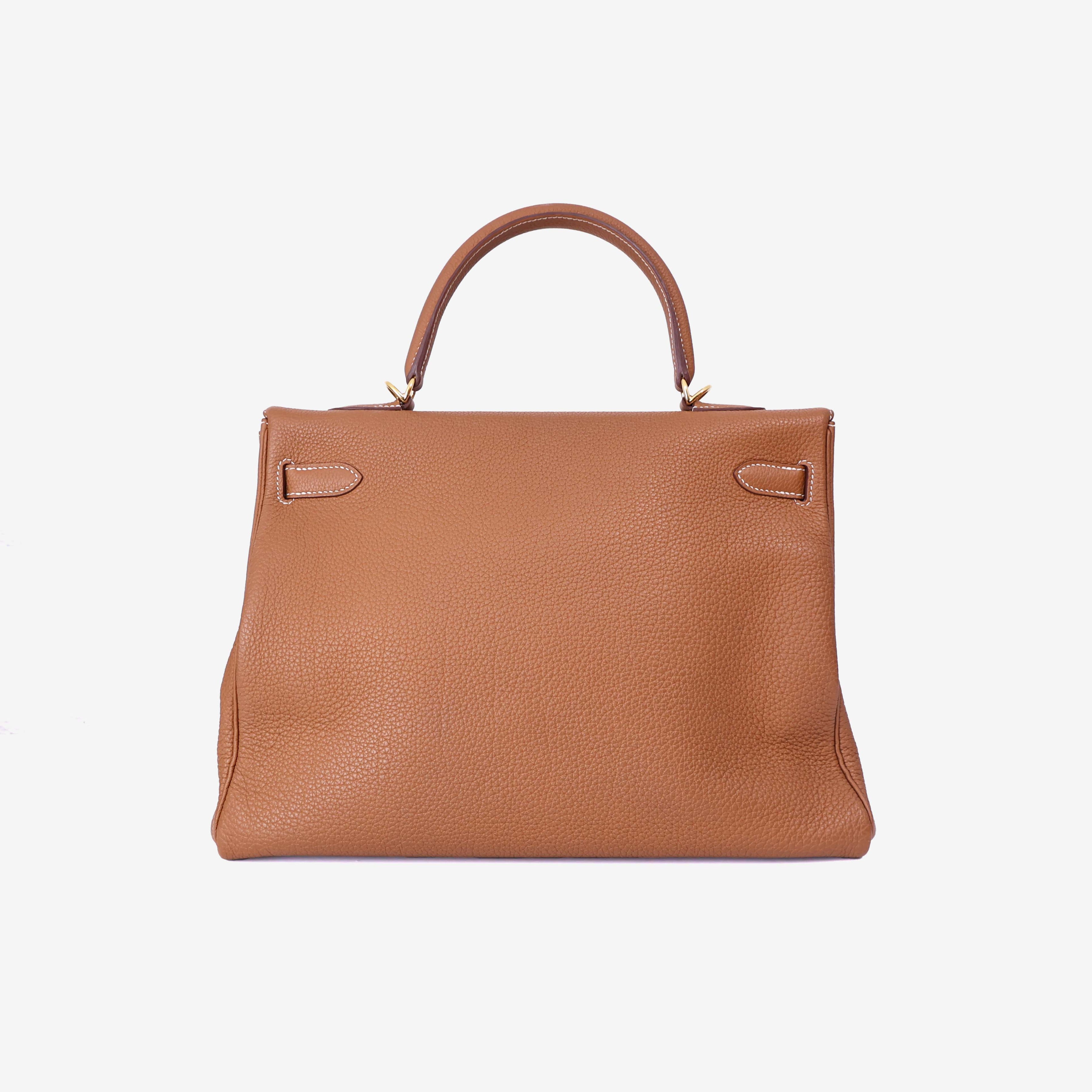 Hermès Kelly 35 in Gold Togo Leather with Palladium Hardware back view