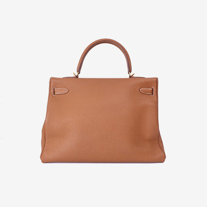 Hermès Kelly 35 in Gold Togo Leather with Palladium Hardware back view