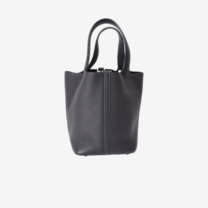 Hermès Picotin 18 in Noir Clemence Leather with Palladium Hardware