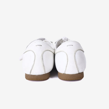 Maison Margiela Featherlight Low-Top Sneakers in White Calf Leather & Suede (Size 37)