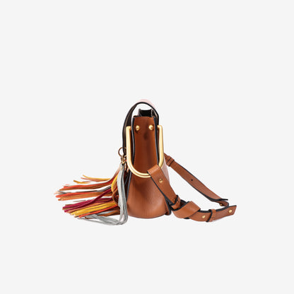 Chloé Hudson Small Fringe Shoulder Bag in Multicolour with Gold Hardware