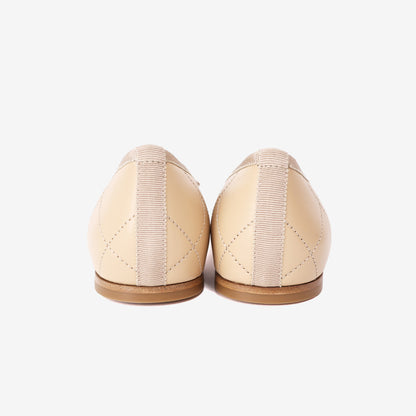 Chanel 2026 Coco Beach Cambon Ballet Flats in Beige/Black Lambskin (Size 38) (Contact to Enquire)