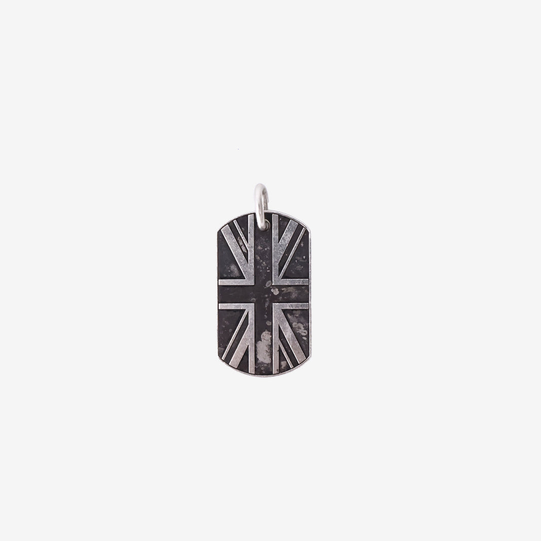 Chrome Hearts Union Jack Dog Tag Pendant in 925 Sterling Silver