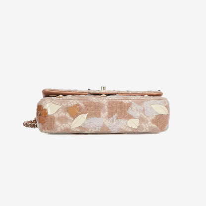 Chanel Métiers d’Art Classic Double Flap Medium in Beige Tweed and Embellished Leather