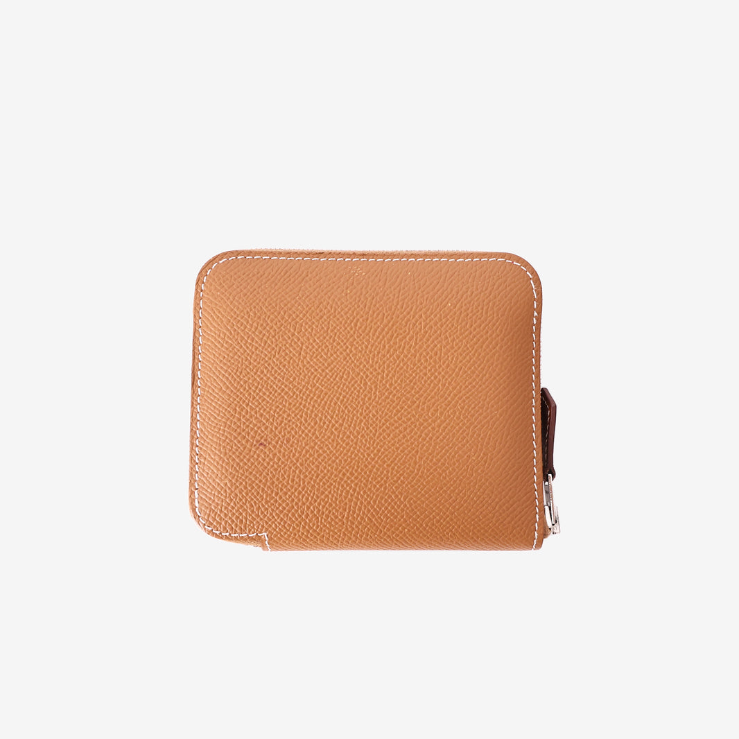 Hermès Silk'In Compact Wallet in Gold Epsom Leather with Palladium Hardware