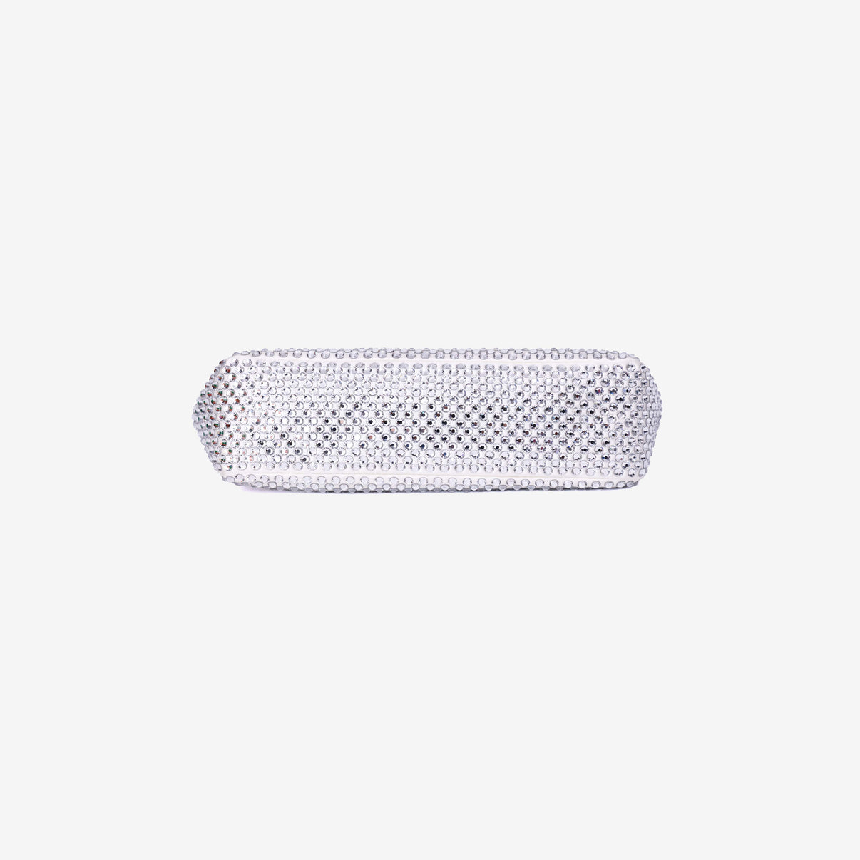 Prada Crystal Shoulder Bag in White Crystal Embellished Canvas bottom view