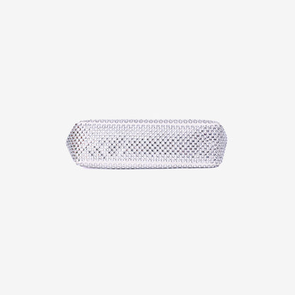 Prada Crystal Shoulder Bag in White Crystal Embellished Canvas bottom view