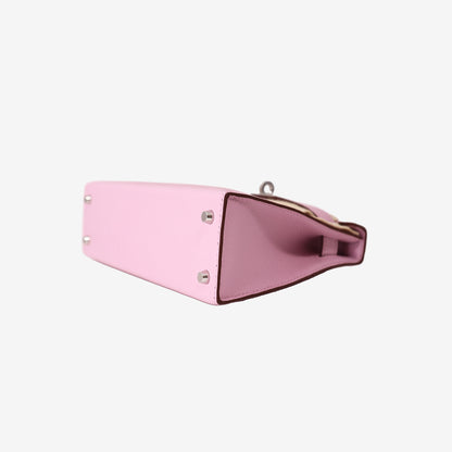 *HOT* Hermès Mini Kelly 20 in Mauve Sylvestre Epsom Leather with Palladium-Plated Hardware