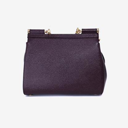 Dolce & Gabbana Sicily Medium Tote Bag in Burgundy Calfskin Leather with Gold Hardware (Contact to Enquire)
