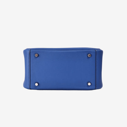 Hermès Mini Lindy 20 in Bleu Swift Leather with Palladium Hardware