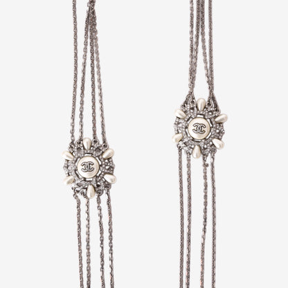 Chanel Crystal and Faux Pearl Multi-Strand Long Necklace