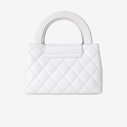 Chanel Small Kelly Shopper in White Aged Calfskin with Brushed Gold Hardware
