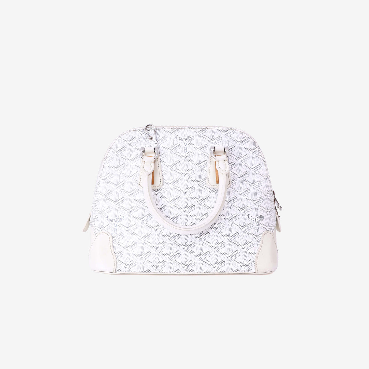 Goyard Mini Vendôme Handbag in White Goyardine Canvas back view