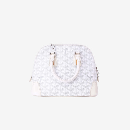 Goyard Mini Vendôme Handbag in White Goyardine Canvas back view