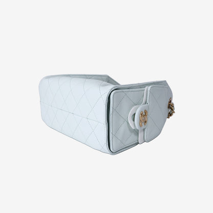 Chanel 25 Mini Hobo Bag 26A by Matthieu Blazy in Light Blue Calfskin Leather with Gold Hardware